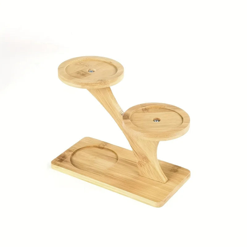 1PC Bamboo Plant Stand ,3 Tiers Indoor Succulent Windowsill Shelf - Small Tabletop Plant Holder for Home, Office, Living Room, Bedroom Decoration 1Pc