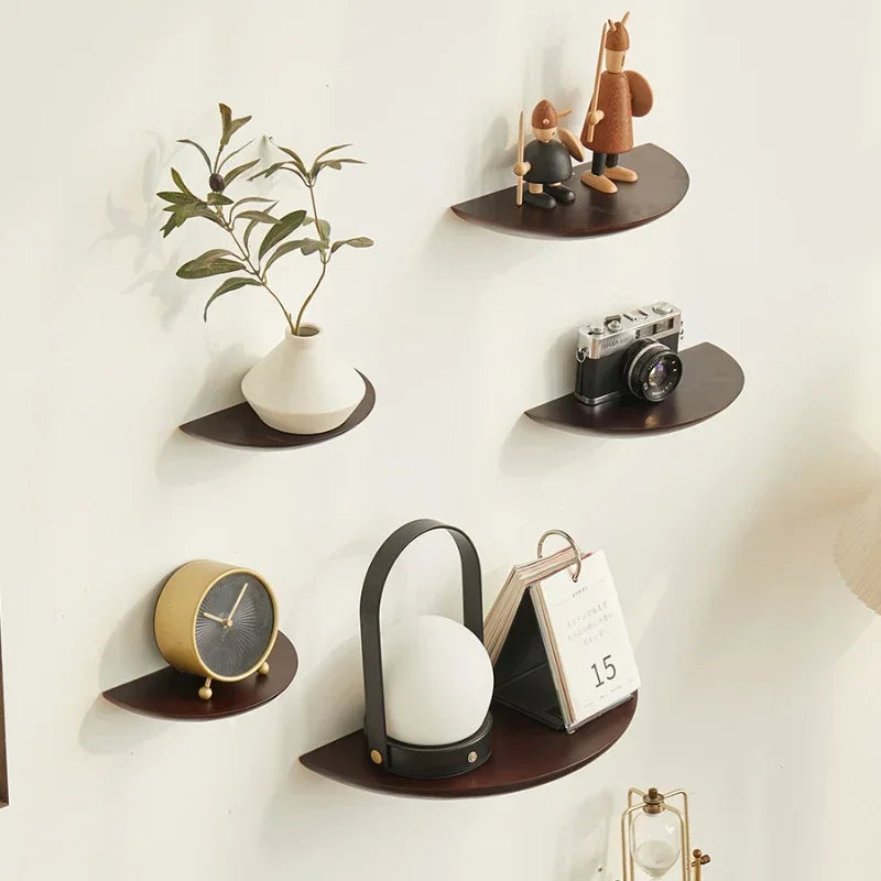 1PC Semicircle Wooden Wall Shelf Background Wall Hanging Projector Display Stand Suspension Home Decoration Storage Organization (Copy)